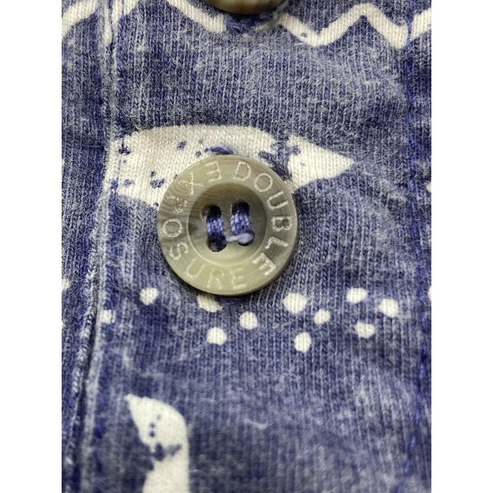Vintage Pineapple Print Polo Shirt Size M Denim Collar - Picture 3 of 7